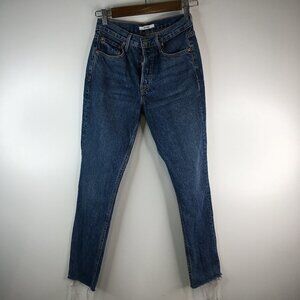 GRLFRND Karolina High Rise Raw Hem Jeans Size 25